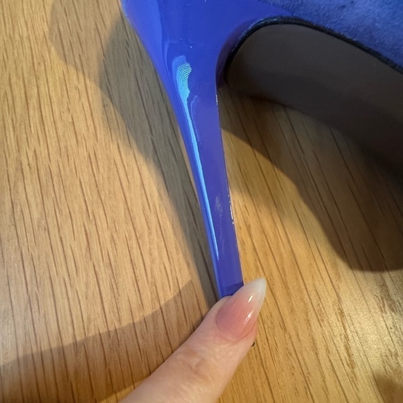 VERSACE Vintage Purple Leather and Suede Medusa Square Toe Heels Size 40 VGUC - Picture 13 of 15